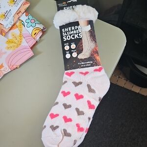Slumber Socks - White and Pink